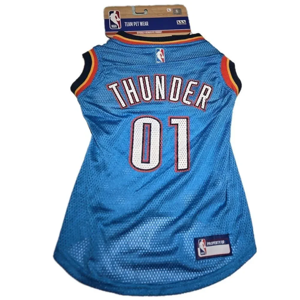 NWT Pets First NBA Oklahoma City Thunder Dog Jersey, Size LARGE 22-26